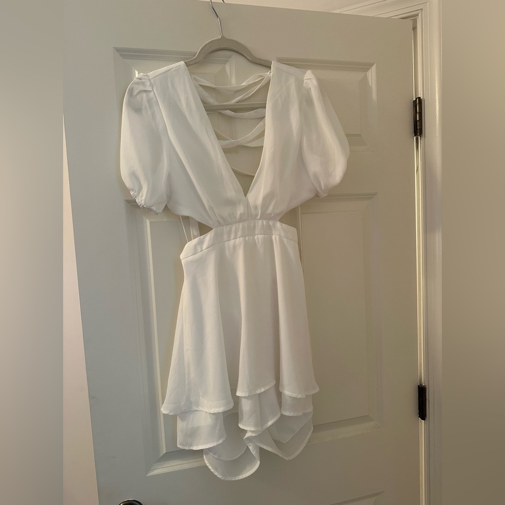 Altar'd State White Puff Sleeve Sundress